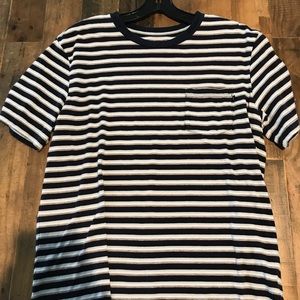 OBEY Navy / White / Grey Striped Pocket Tee